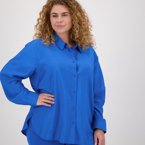 Blauwe Blouse van Je m'appelle - Dames - Plus Size - 46 - 4 maten beschikbaar