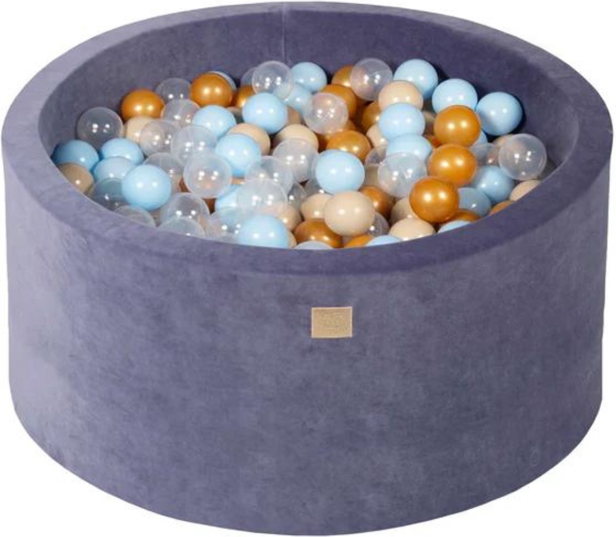 Ballenbak VELVET Grafiet - 90x40 incl. 300 ballen - Goud, Baby Blauw, Beige, Transparant