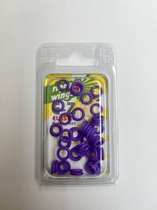 Plastic elastische ringen 6 mm geschikt voor E-Z ringpistool - paars - Vogelringen grote parkiet