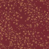 Papier peint Fleurs Profhome 935857-GU papier peint intissé légèrement texturé avec motif floral rouge brillant brun doré 7,035 m2