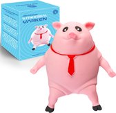 JRpassion - Stress - Varken - 15cm - Toy - Fidget - Knijp - Stressbal - Speelgoed - TikTok - Antistress - Kneed - Pig - Gooien - Slaan - Grappig - Roze - 3+ - Squishy - Squeeze - Kantoor - Uitrekken - Decoratie -