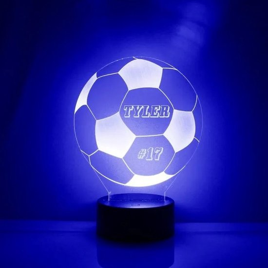 Voetbal led lamp met naam - Kinderkamer - nachtlamp - gepersonaliseerd - cadeau van Merkloos — afbeelding 3