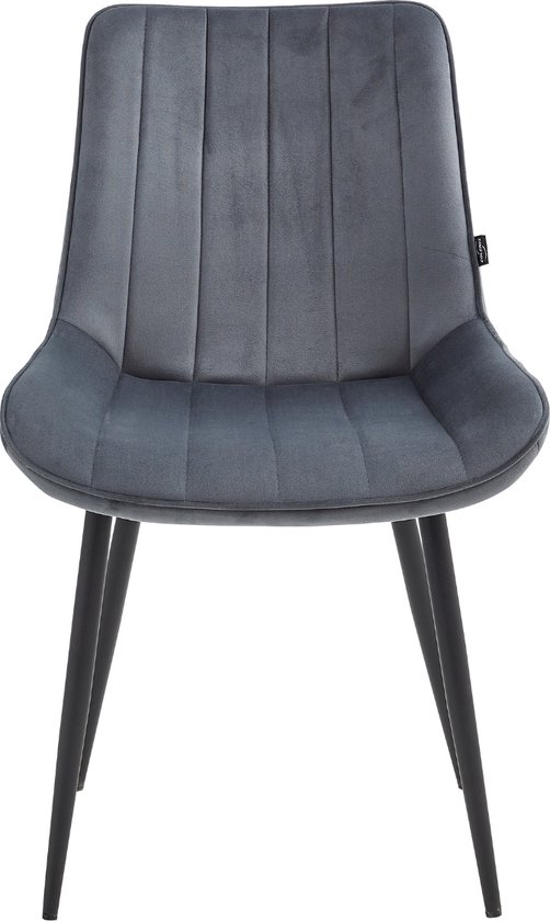Colenis® - Chaise de salle à manger Verta - Set de 6 - Grijs - Velours - Velours - Industriel