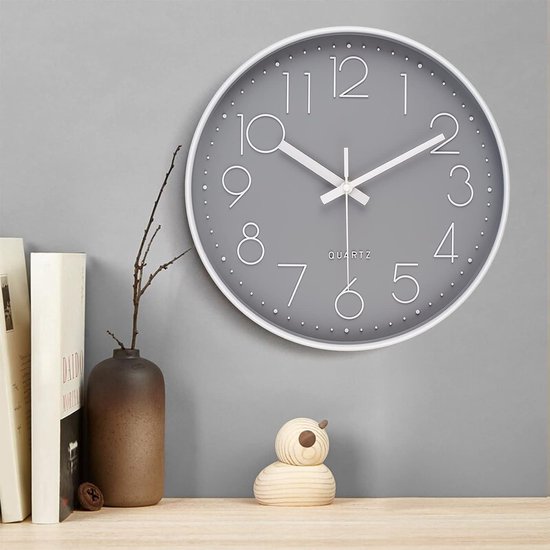 Home 12 inch batterij aangedreven stille niet-tikkende wandklok moderne