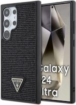 Guess Rhinestones Triangle Logo Back Case - Geschikt voor Samsung Galaxy S24 Ultra (S928) - Zwart