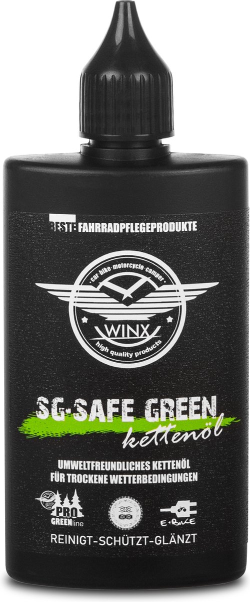 WINX SG-Safe Green fietskettingolie - 100ml - milieuvriendelijk - voor droge omstandigheden