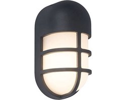 LUTEC Bullo - LED wandlamp voor buiten - Premium aluminium - 1100Lm krachtig licht - 3000K warm wit licht - IP54 extra weerbestendig - Donkergrijs