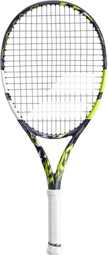 Foto: Babolat pure aero jr 25 tennisracket grijs geel wit kinderen