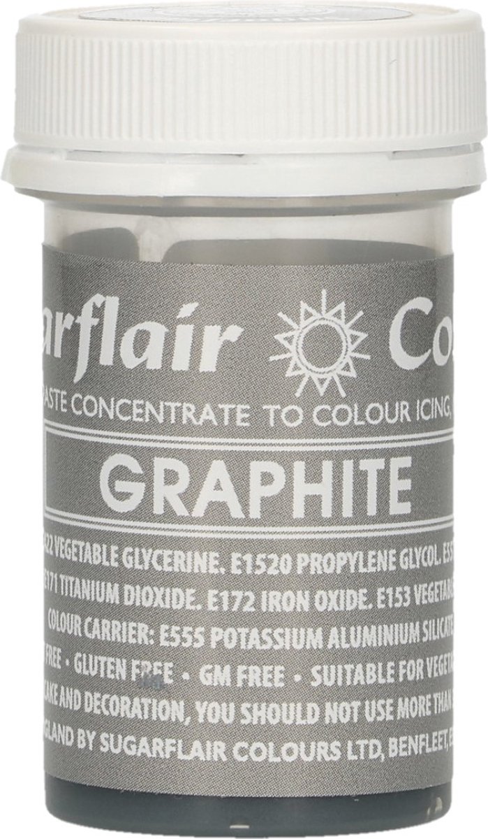 Sugarflair Paste Colours Voedingskleurstof Pasta - Grafietgrijs - 25g