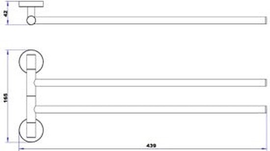 Plieger Vigo - Porte-serviettes - 2 bras - aspect acier inoxydable