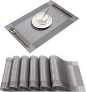 Placemats Set van 6 - Antislip - Wasbaar PVC - Scheurbestendig - Wasbaar - hittebestendig - Placemats voor thuis of restaurant - 30x45cm