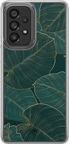 Casimoda® hoesje - Geschikt voor Samsung Galaxy A52 5G - Monstera Leaves - 2-in-1 case - Schokbestendig - Bloemen - Verhoogde randen - Groen, Transparant