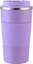 Tasse à café To Go - Tasse Thermos - Mug de voyage - Tasse à thé - Acier inoxydable - Acier inoxydable - Violet - 380 ml