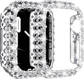 "Super Stevige Bling Kristallen Bumperhoes - Geschikt Voor Apple Watch Case 45mm - Diamant PC Beschermende Harde PC Frame - Geschikt voor Apple Watch Serie 8 7 45mm Star Light