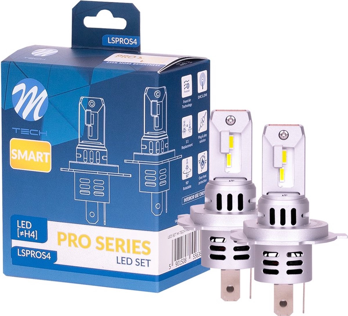 M-Tech H4 12V LED set - Pro smart serie - Plug & Play - Set (2 stuks)