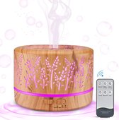 Aromadiffuser Luchtbevochtiger Aromatherapie Diffuser met Automatische Uitschakeling en LED Lichtkleuren - Ontspanningslamp met Aromatherapie - Wellness Verlichting met Luchtbevochtiging - Elektrische Geurverspreider met Instelbare Timer