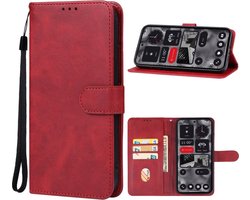 Rood agenda book case hoesje - Hoesje geschikt voor de Nothing Phone 2a / Nothing Phone 2a Plus