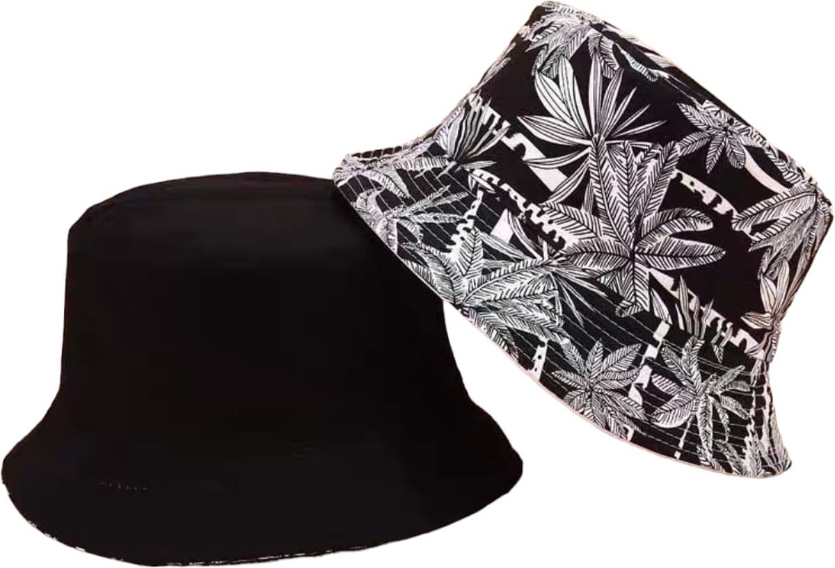 Bucket hat visserhoed Zwart-wit- Dubbelzijdig draagbaar, Opvouwbaar, kreukherstellend- Youhomy Outdoor| Strandhoed| Zomer wandelen| Vissen| Vakantie