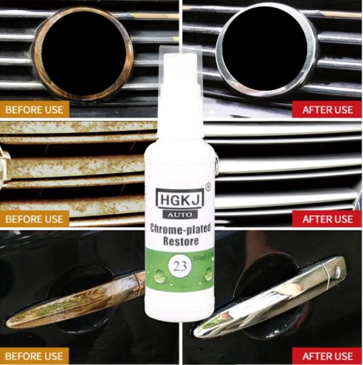 Chrome renovatie / Chrome reinigingsmiddel / Car Chrome restore / Herstellen van chrome onderdelen / Roestoplosser / Chrome oxidatie verwijderen / Chrome roest verwijderen / Chome auto herstellen / 20ml