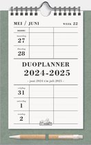 Hobbit - Duoplanner - 2024-2025 - 1 week op 1 pagina - A5+ (16 x 26 cm) - Groen