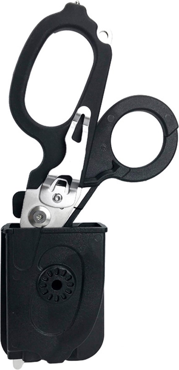 JustValue Multitool Schaar met Draaghoes - Textielschaar - Survival - Huishoudschaar - Gordelsnijder - Zakmes - Keuken - Niet Medisch Hulpmiddel - Textiel