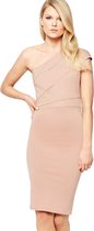 John Zack Beige midi-jurk, mesh