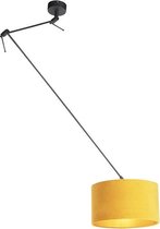 QAZQA blitz - Lampe à suspension avec abat-jour - 1 lumière - L 380 mm - Jaune