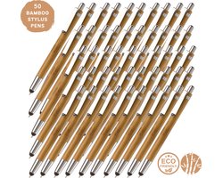 50 Stuks Bamboe Stylus Pennen | Duurzaam en Voordelig!