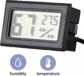 Digitale hygrometer en thermometer in 1-inclusief batterijen-luchtvochtigheidsmeter-thermometer- ZWART