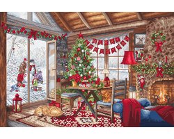 Leti Stitch Christmas Cabin borduren (pakket) L8105