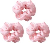 3 Stuks - Zomer Zachte Monochrome Scrunchie Set Roze - Haarklem - Dottilove - Sierklem - Haar accessoire - Sier accessoire