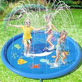 Waterspel sprinkler pad, zwembad fontein 170Cm splash pad sprinkler pad water play mat voor outdoor zwemmen kinderen en kids summer(niet-opblaasbaar)