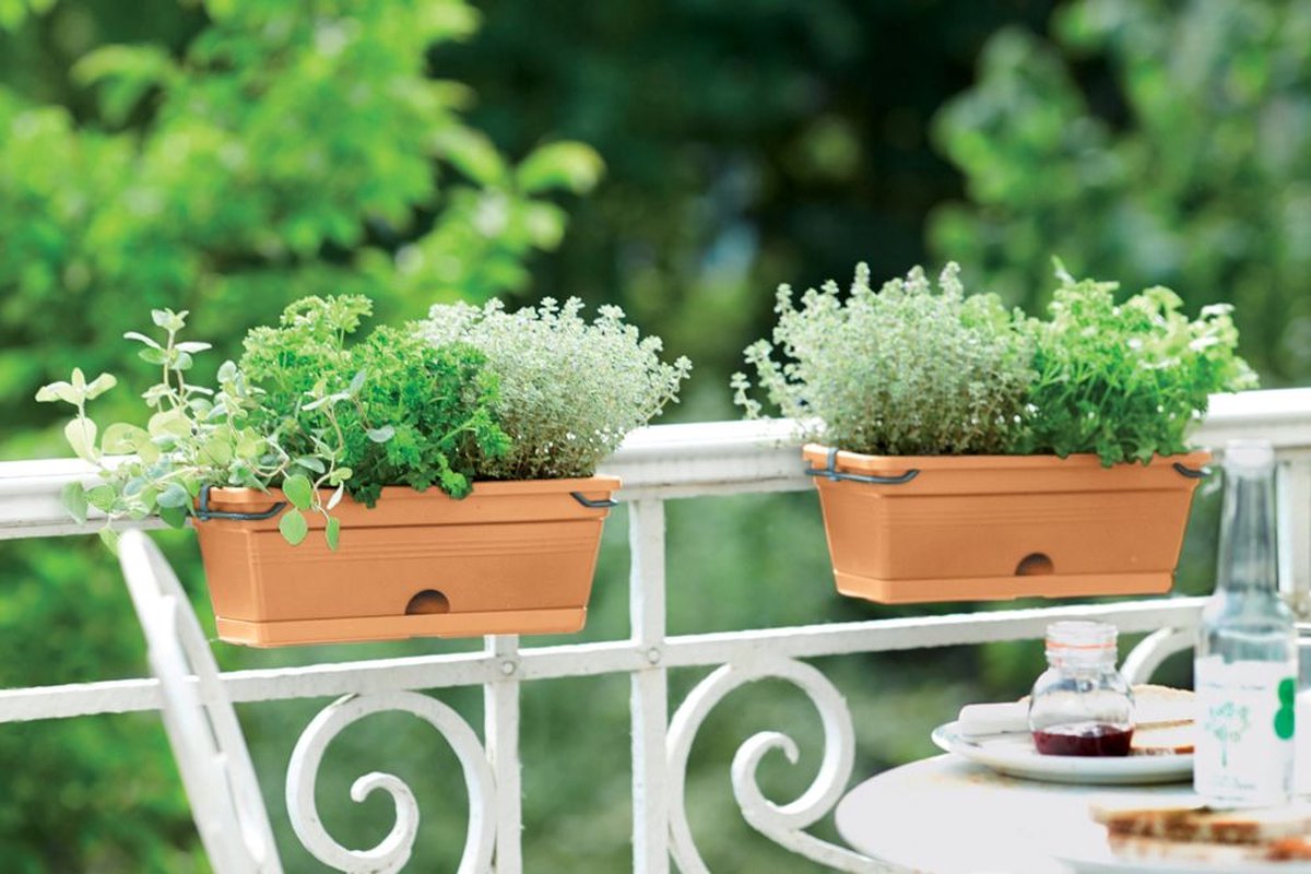 Elho Green Basics Balcony Planter Allin1 30 - Outdoor Balcony Planter