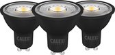 Lampe LED Calex - 3 Pièces - 3x spot GU10 - Spots encastrés - Dimmable - Zwart - Lumière Wit Chaud - 5W
