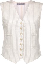 Geisha Vest Pinstripe Gilet 45303 10 000718 - Ecru/black Dames Maat - M