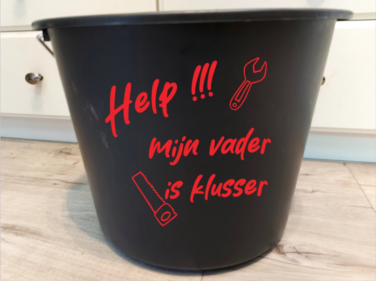 Goedkoopste Bedrukte emmer met tekst Help mijn vader is klusser, Emmer met tekst, bedrukte emmer, Vaderdag, Cadeau, Klus emmer, Cadeau emmer