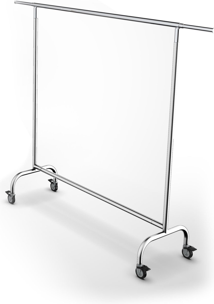 Gruppo Corso Kledingrek Chroom 167 cm Hoog - Op Wielen - Verstelbaar