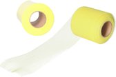 Tule stof op rol - 2x - geel - 7.5cm x 20meter - Organza/mesh decoratie stoffen