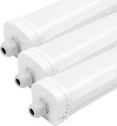 Ledvion Set van 3 LED TL Armatuur Buiten, 150CM, 36W, 4000K, IP65 Vochtbestendig, Samsung LED, Koppelbaar, Daglicht, LED Lamp, Daglichtsensor, Plafondlamp