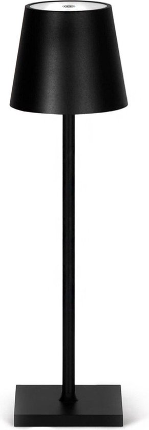 Goliving Lampe De Table À Piles - Rechargeable Et Dimmable - Lampe Tactile Moderne Zwart - Veilleuse Sans Fil - 38 CM