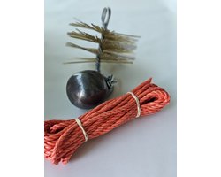 Schoorsteenveegset 125mm Staal - schoorsteenreiniger - schoorsteenveger - schoorsteenveegset - schoorsteen borstel - veegkit