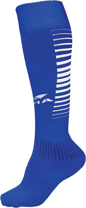 Nivia ENCOUNTER Anti-Slip Football Socks (Blue/White Size: Medium) | Material: Polyester | Calf Length - Football Grip Stockings | Stretchable | Soccer Socks | Sports Socks
