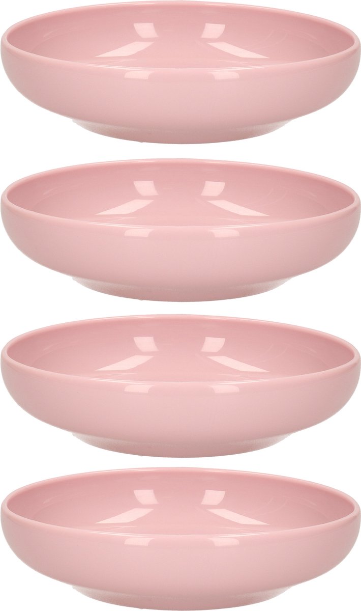 Plasticforte Kommetje/schaaltje - 8x - pastel roze - D16 x 4 cm - 520 ml - kunststof