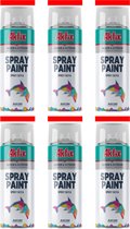 Akfix spuitverf 6 x 400 ml rode spuitlak spuitverfset totaal 2400 ml Rood spray