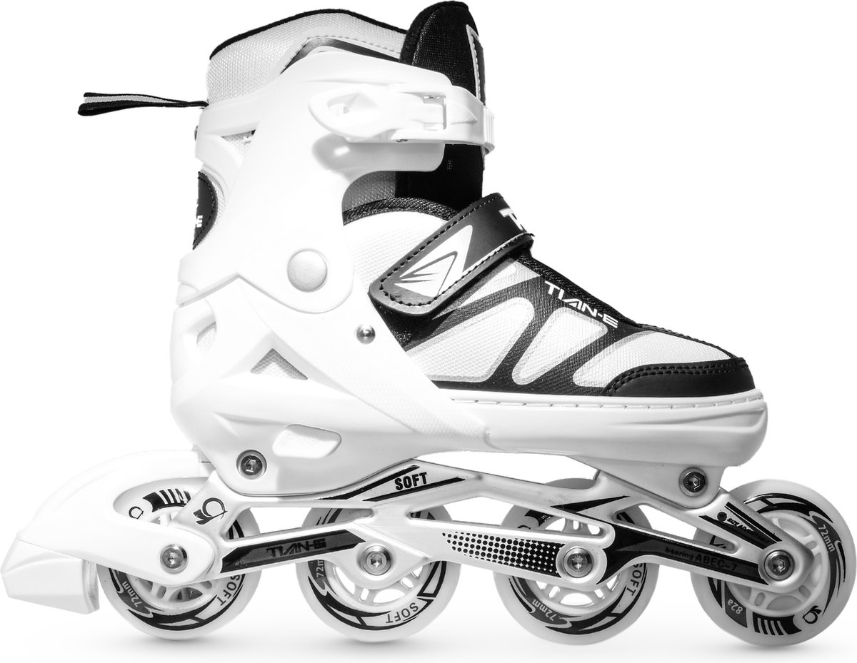 ProSkateDepot Verstelbare Inline Skates - Artic White - Inclusief lichtgevende wielen - In Maat Verstelbaar - Maat 38 tot 41 - Zwart - Skeelers - Inlineskates - Voor Kinderen en Volwassenen