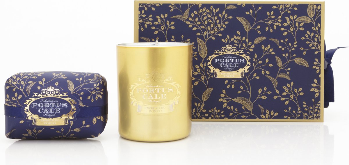 Castelbel - Portus Cale Festive Blue - cadeauset geurkaars met heerlijke zeep - OP=OP