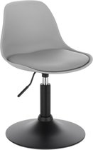 Bol.com Mini Barkruk Ziva - Grijs - Set van 1 - Kleine ronde kruk - Keuken - Barstoel - Kunstleer - Verstelbaar in hoogte - Zith... aanbieding