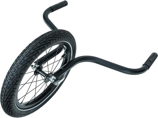 Kit CUBE Jogger - Adapté à la remorque CUBE Kids Double CMPT - Transformez la remorque à vélo en poussette outdoor - Taille de roue 16" - Zwart