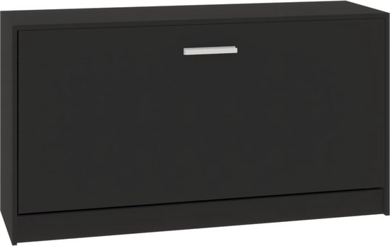 vidaXL - Schoenenbank - 80x24x45 - cm - bewerkt - hout - zwart