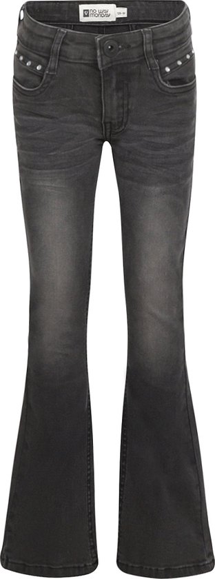 No Way Monday-Girls Flared jeans-Black jeans - Maat 134